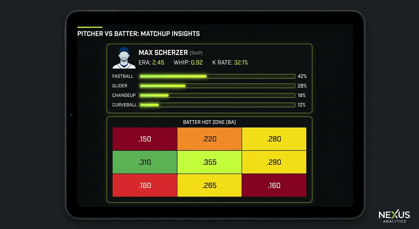 Pitcher matchup analytics